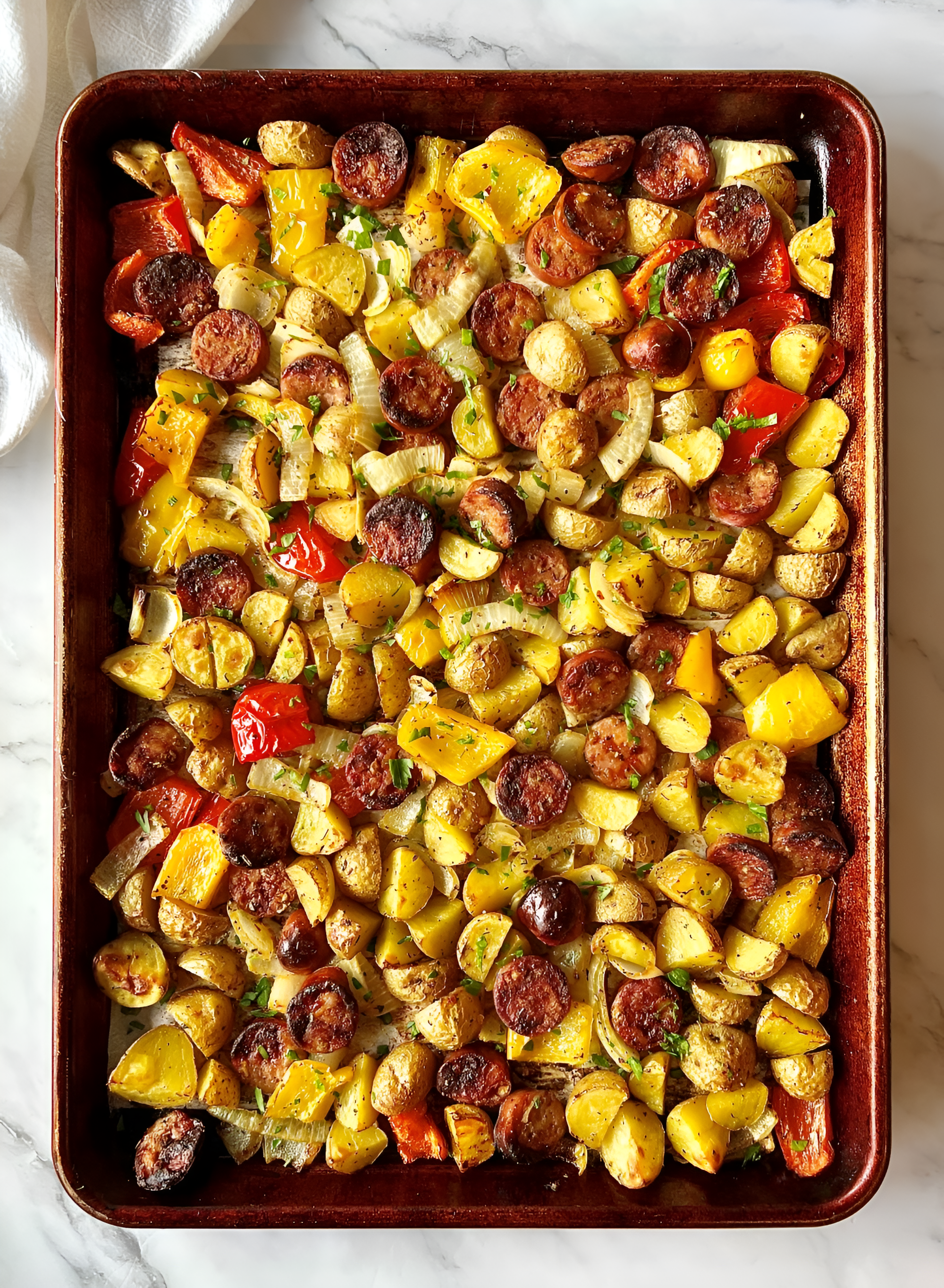 Chicken Apple Sausage Sheet Pan Dinner : Healthy & Delicious