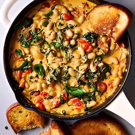 Tuscan White Bean Skillet : A Hearty, Flavorful One-Pan Meal