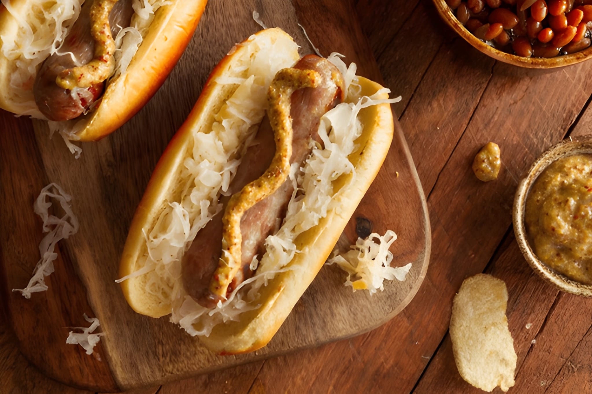 Beer Glazed Brats and Sauerkraut