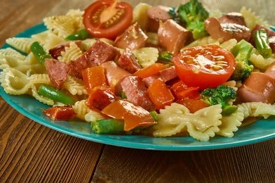 Bow Tie Pasta with Sausage and Sweet Peppers