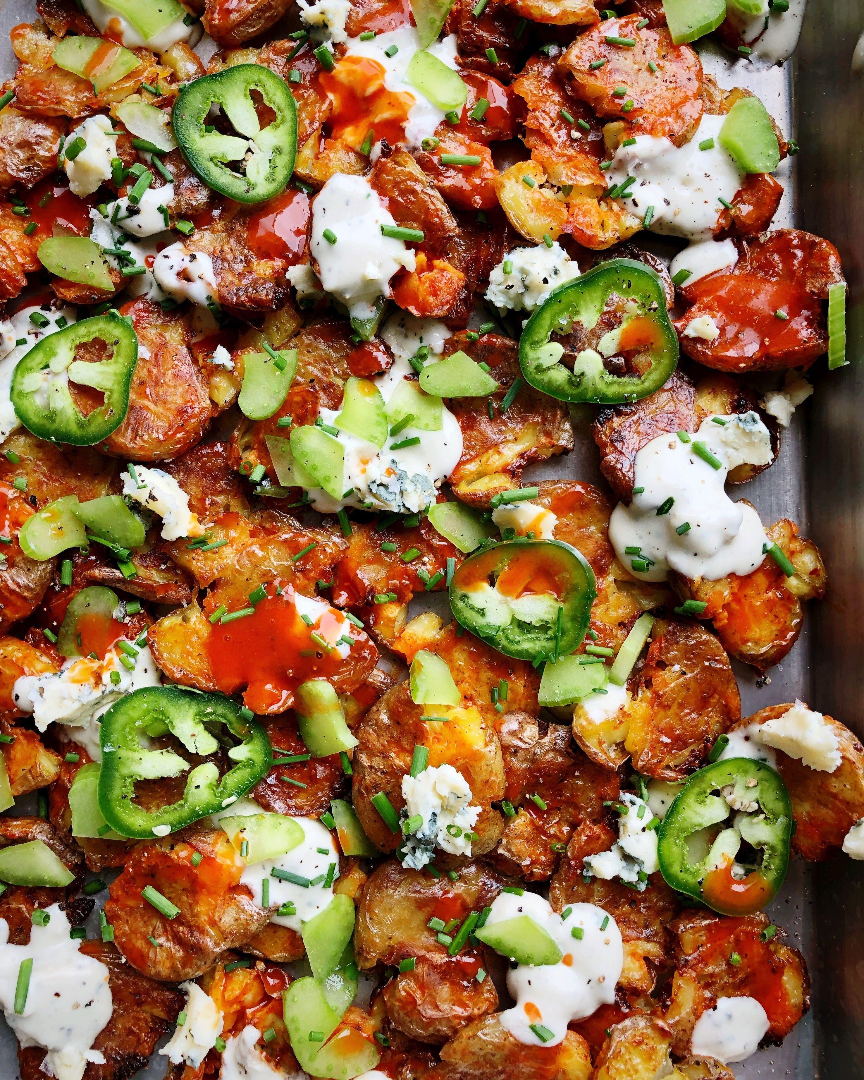 Smashed Buffalo Potato Salad – Crispy, Spicy, Creamy Perfection