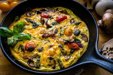 Overnight Asparagus Mushroom Strata