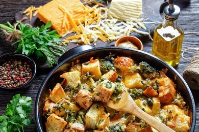 Bacon Cheddar and Spinach Strata A Rich, Cheesy Overnight