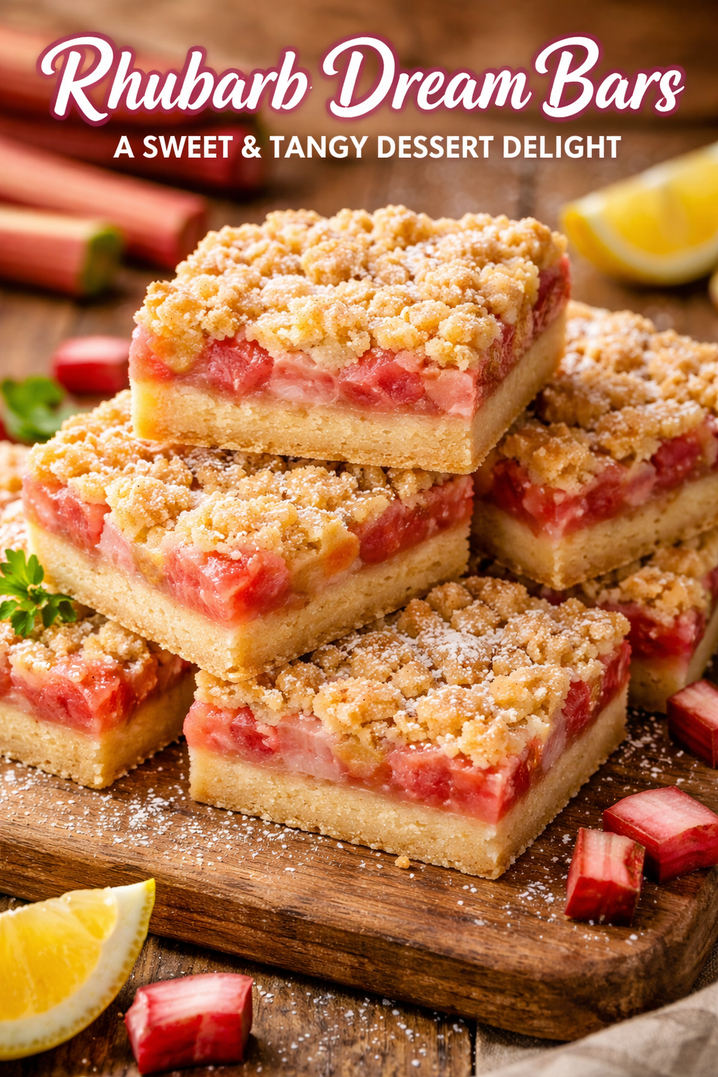Rhubarb Dream Bars – A Sweet & Tangy Dessert Delight