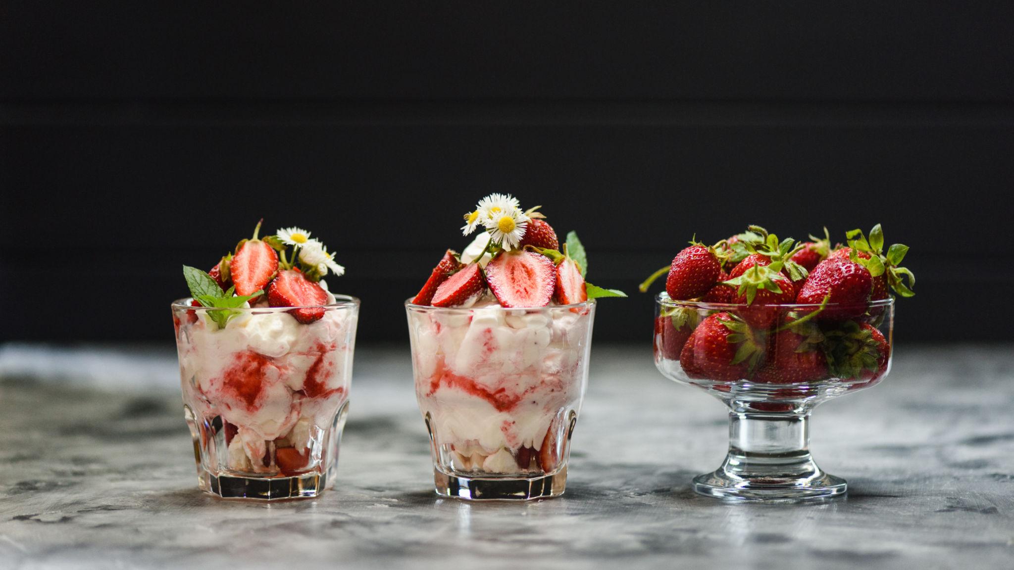 Best Eton Mess with Fresh Strawberries, Crispy Meringue