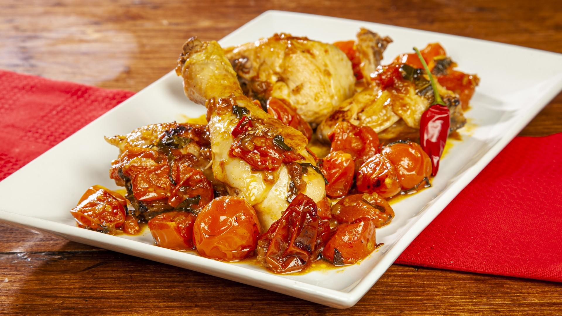Calabrian Chicken with Garlic, Chili Peppers, and Creamy