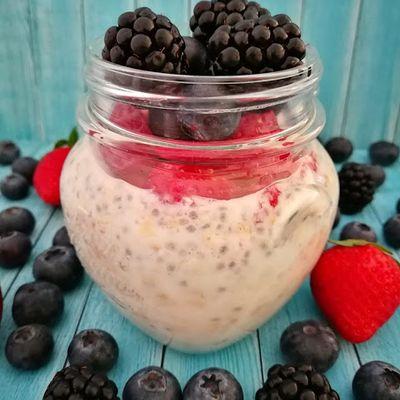 Easy Overnight Oats with Creamy Milk, Chia Seeds