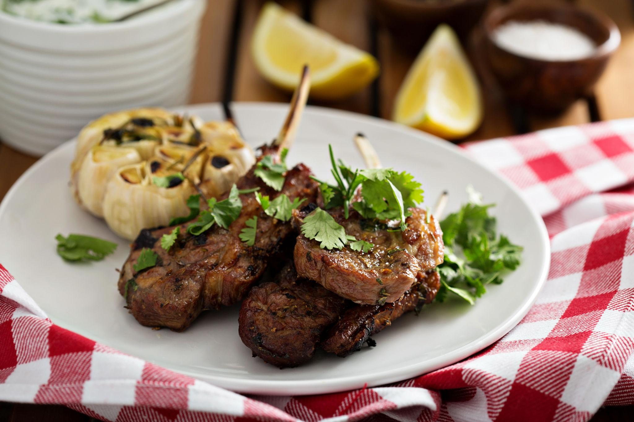 Grilled Lamb Chops with Garlic Herb Marinade and Smoky