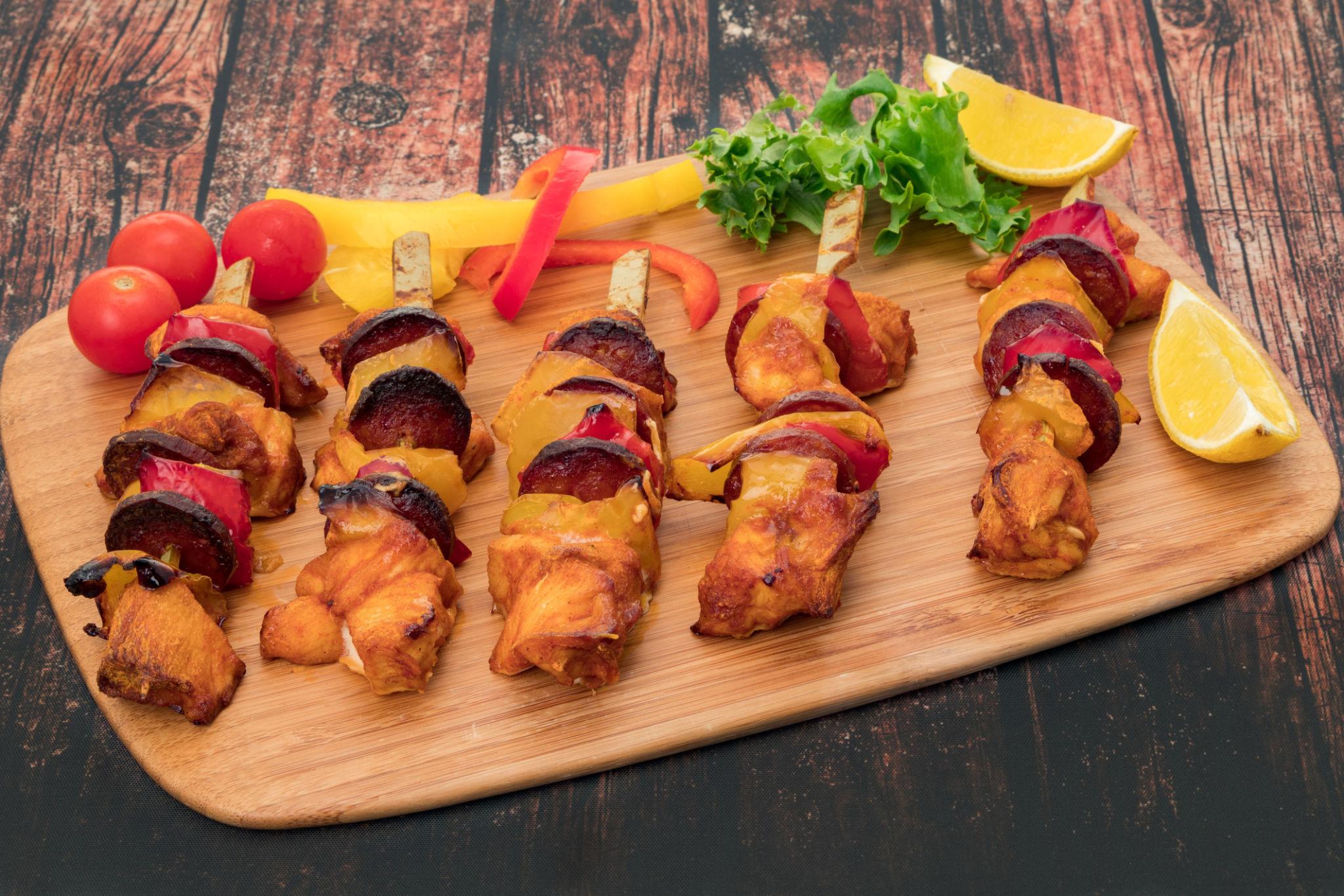Chorizo and Chicken Skewers – Bold, Juicy, Flame-Grilled
