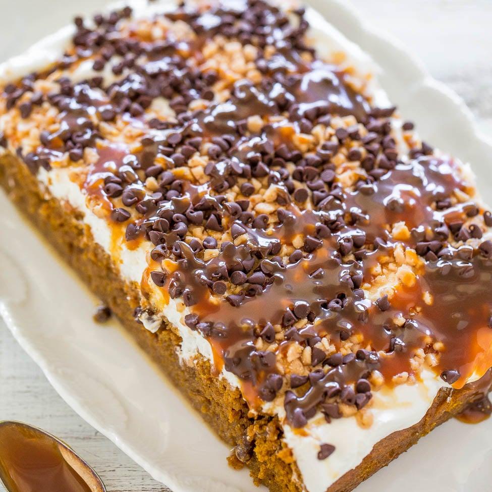 Pumpkin Caramel Bourbon Poke Cake: A Decadent Fall Dessert