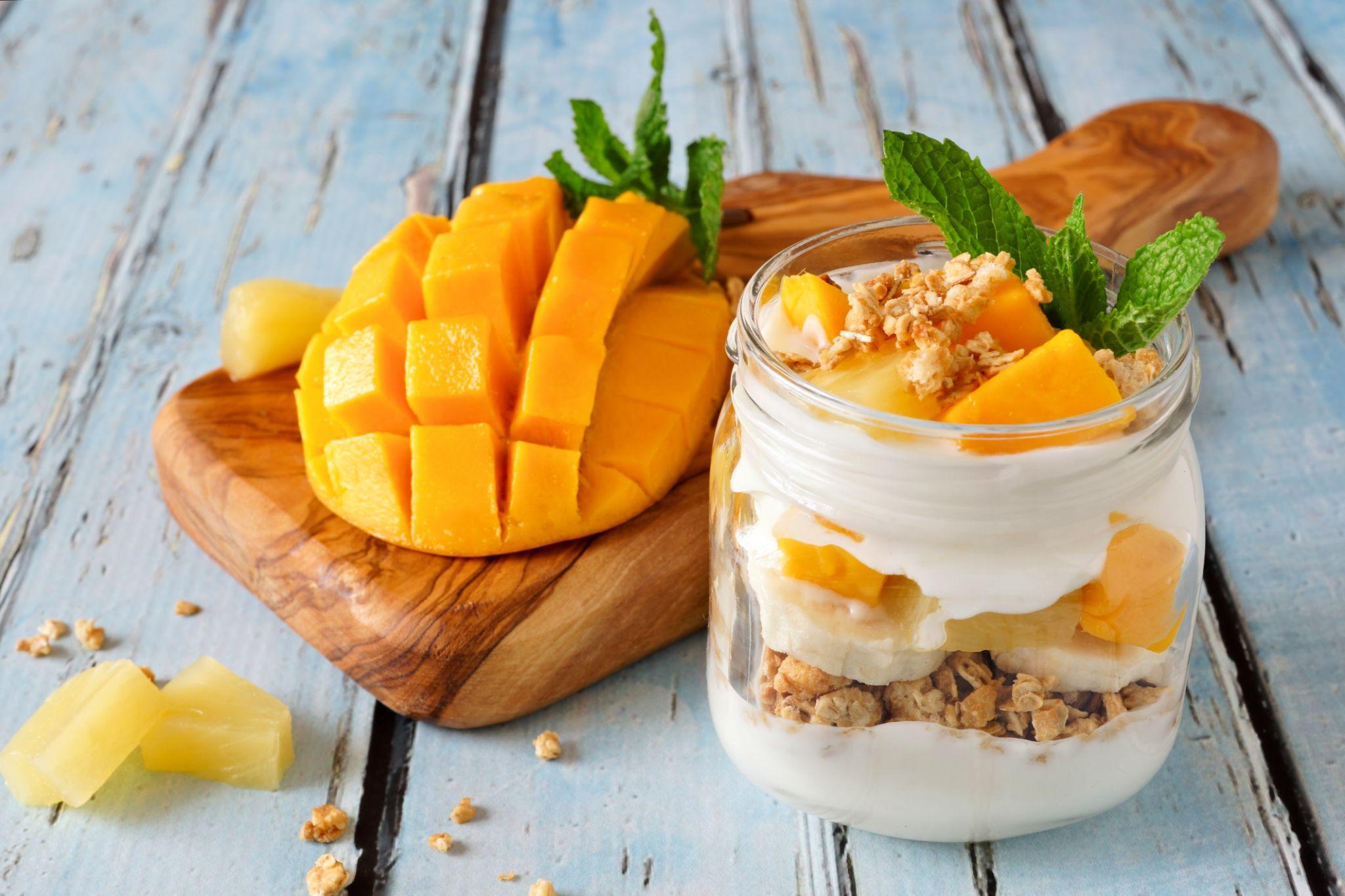 Tart Tropical Parfait with Citrus Yogurt, Pineapple Bliss