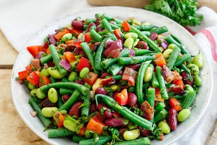 Bean and Bacon Salad– A Protein-Packed, Tangy, and Crunchy