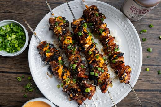 Grilled Chicken Teriyaki Skewers with Miso Ranch