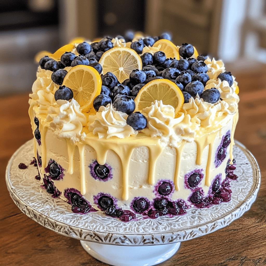Blueberry Lemon Cake with Buttercream Frosting