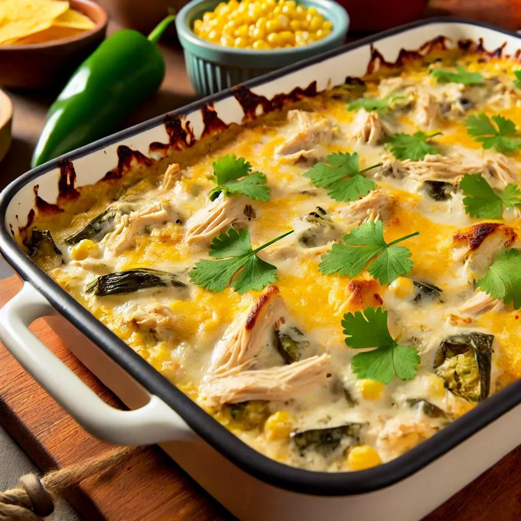 Poblano Chicken Enchilada Casserole – A Creamy, Cheesy