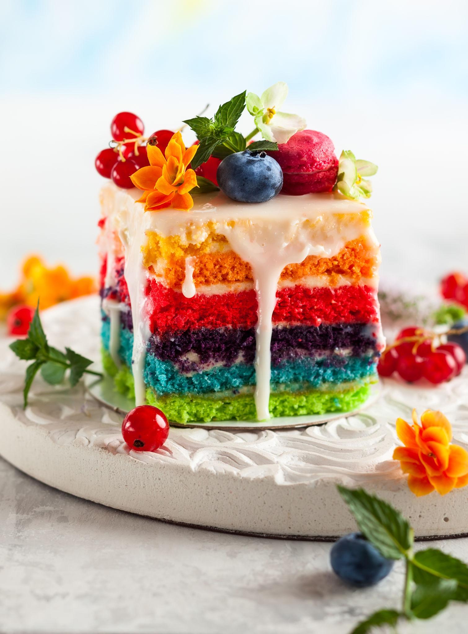 Easy Six-Layer Rainbow Cake: A Stunning and Colourful