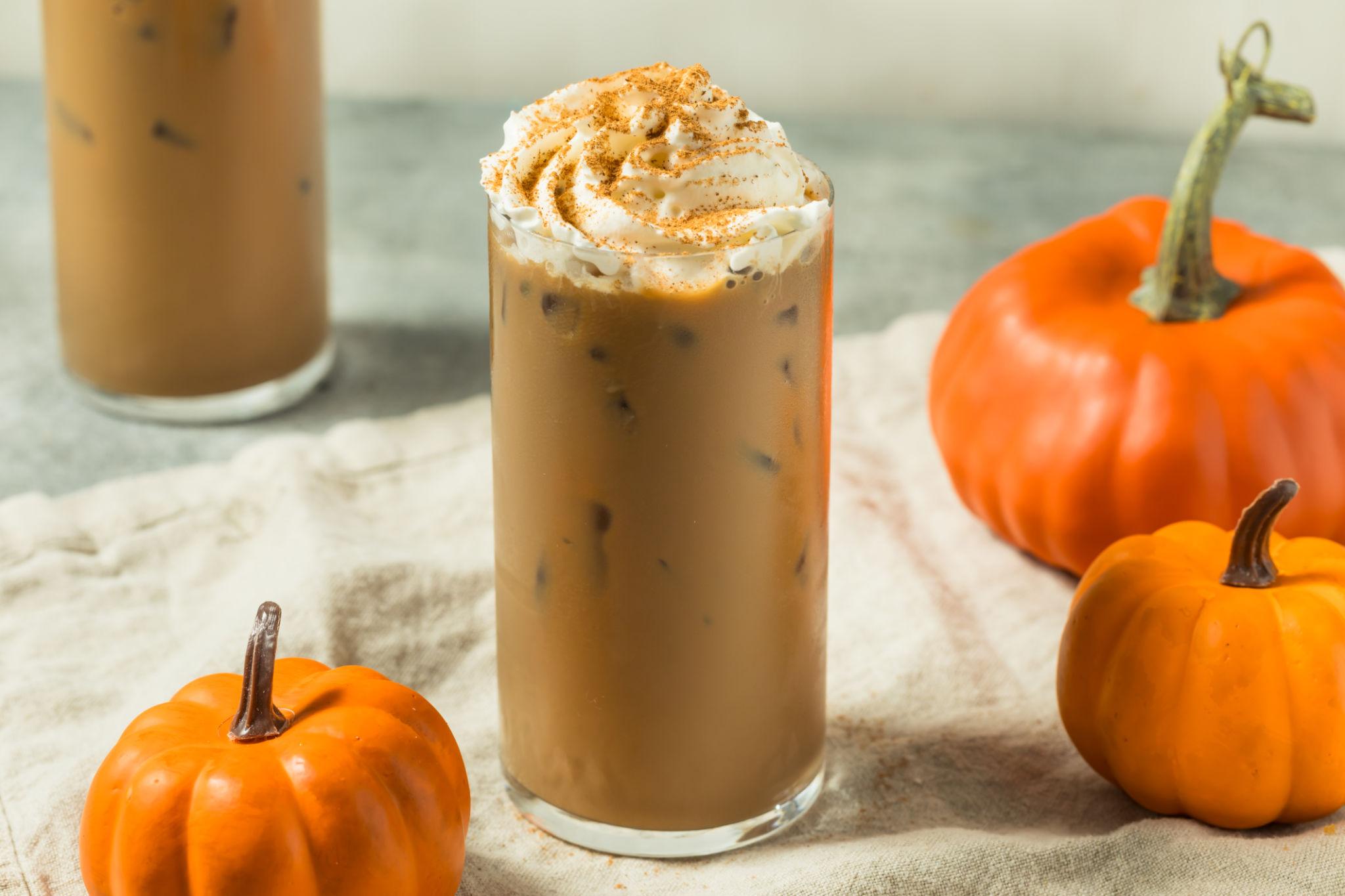 Copycat Starbucks Iced Chai Latte with Pumpkin Cream