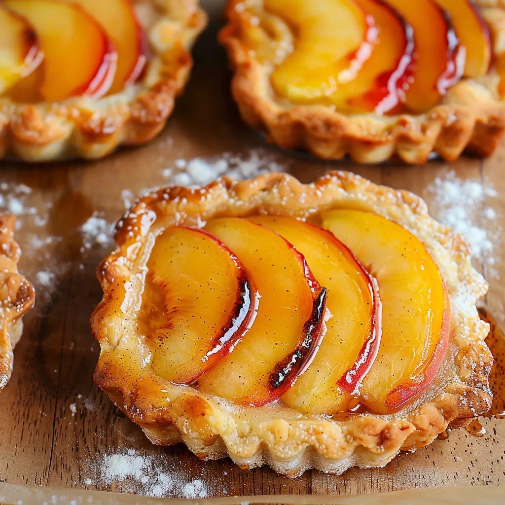 Elegant Peach Tartlets – Mini Buttery Pastry Desserts Filled with Velvety Vanilla Cream and Fresh Juicy Peaches