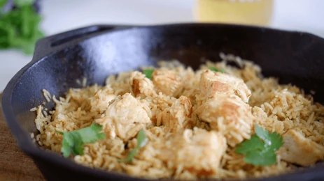 Salsa Verde Chicken and Rice Skillet