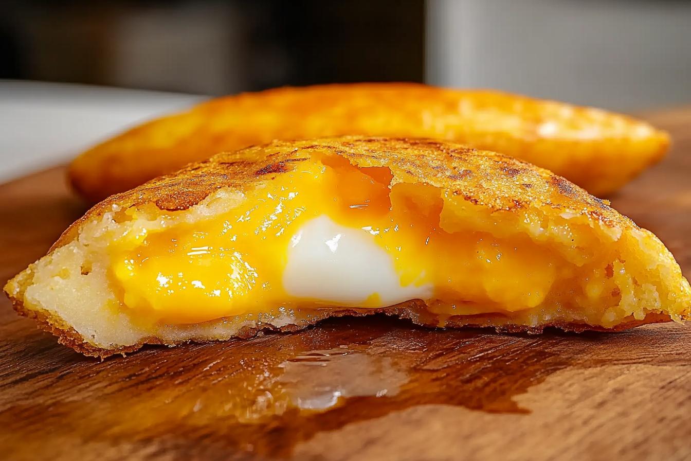 Arepas de Huevos – Traditional Colombian Fried Corn Cakes Stuffed with a Whole Egg and Crispy Golden Perfection