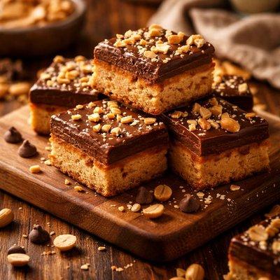 Peanut Butter Bars with a Rich Chocolate Topping – An Easy, Decadent American Dessert Everyone Will Love