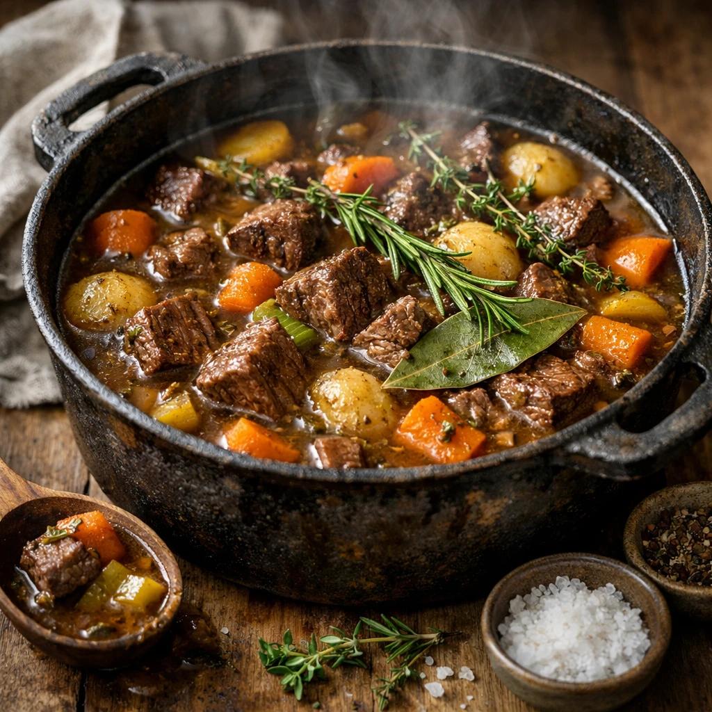Homemade Beef Stew: The Ultimate Comfort Food with Tender Beef, Hearty Potatoes, Sweet Carrots, and Rich Savory Gravy