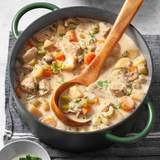 Creamy Pork Stew: A Rich, Comforting, and Flavorful Homemade Pork Stew with Tender Meat and Velvety Cream Sauce