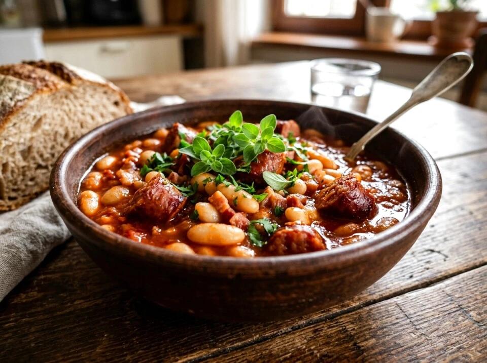 Polish Bean and Sausage Stew Recipe: A Hearty Traditional-Style Comfort Meal with Smoky Sausage, Tender White Beans, and Savory Herbs